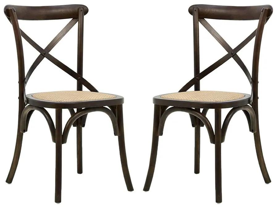 Conjunto 02 Cadeiras de Jantar Paris com Rattam Canela - Wood Prime AM 20020