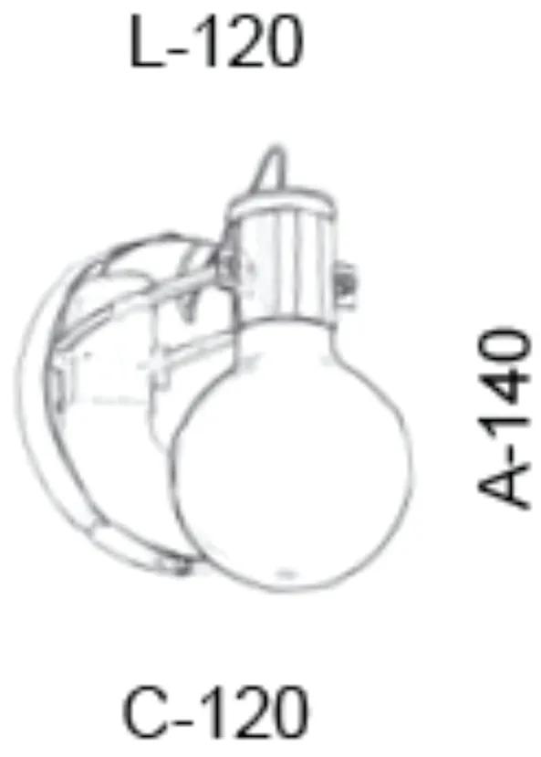 Arandela Lamp 12X13X14Cm Metal E Vidro 1 X G9 Globo Ø8Cm |Old Artisan... (GRAFITE / CROMADO, CLEAR)