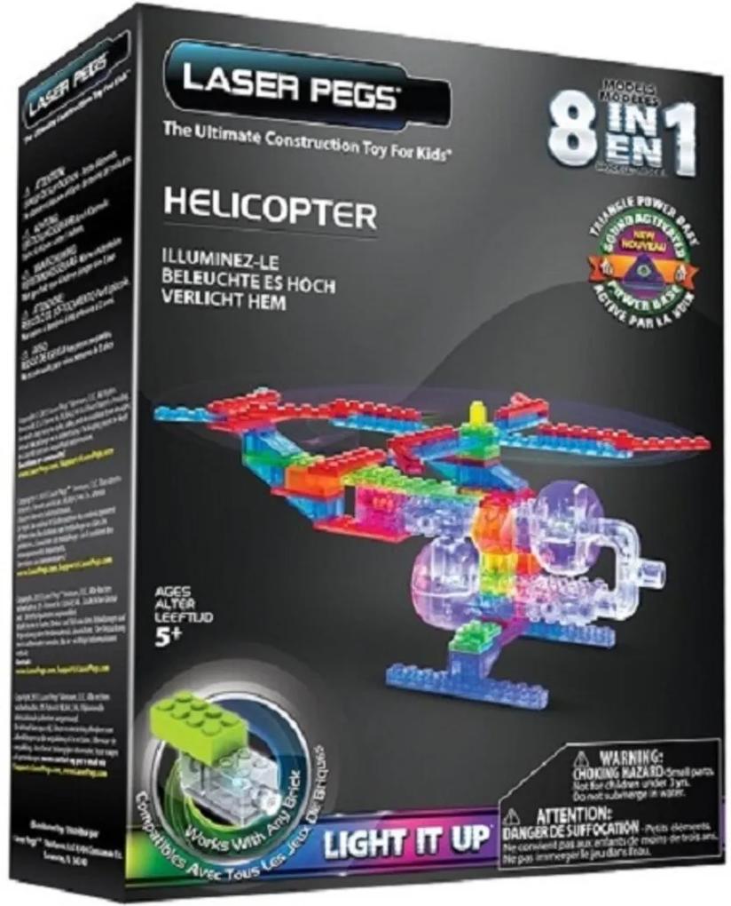 Blocos de Montar Laser Pegs Helicóptero 8 em 1 Azul