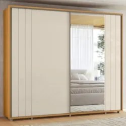 Guarda Roupa Casal 278cm Com 2 Portas Mya Off/Cinamomo Z10  - Mpozenat