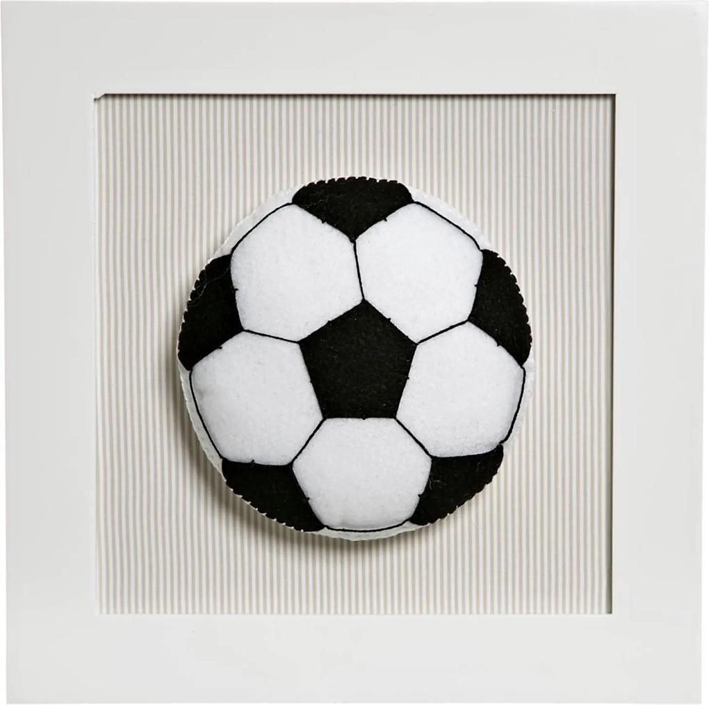 Quadro Decorativo Bola Futebol Potinho de Mel Bege