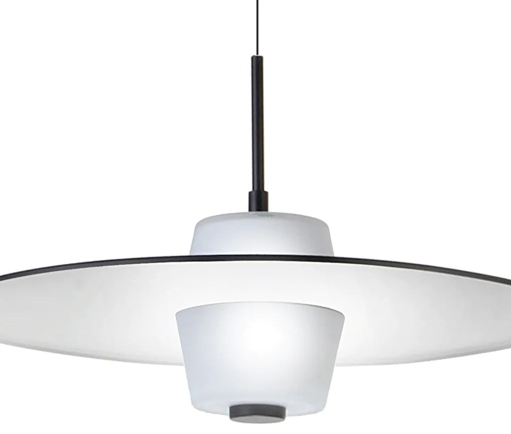Pendente Eclisse Ø50X30Cm Disco Plano Metal Alumínio E Vidro Duplo 04X... (ROSE FOSCO / COBRE BRILHO)