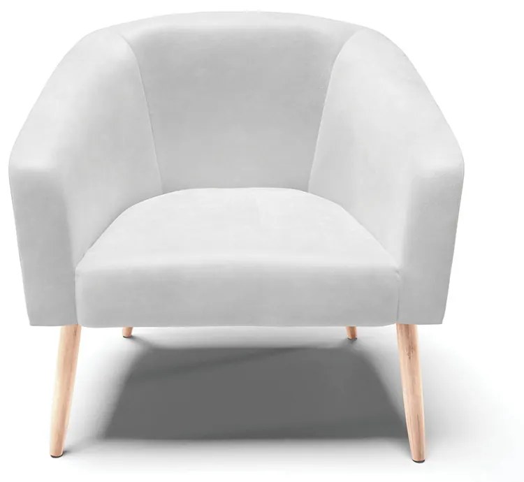 Poltrona Decorativa Pé Palito Natural kit 2 Stella Sintético PU Branco D03 - D'Rossi