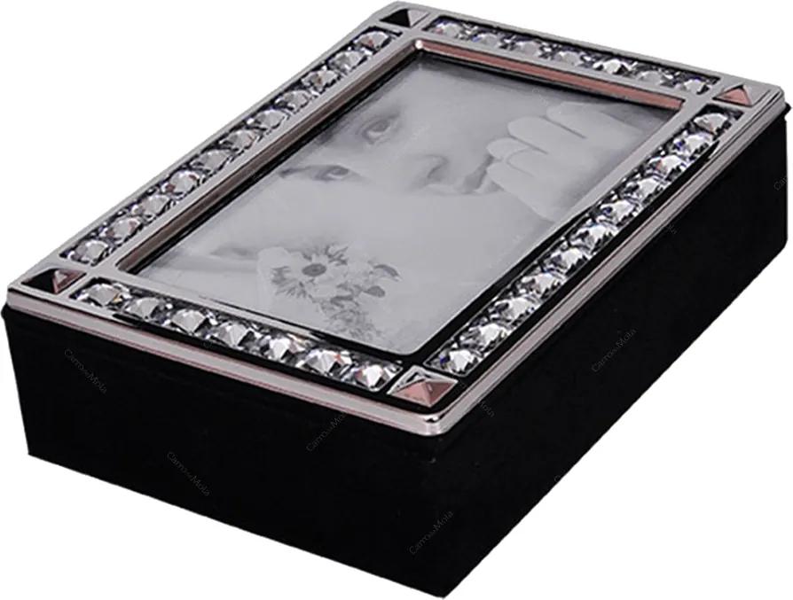 Porta-Retrato Caixa Diamonds em Veludo - 20x6 cm