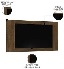 Painel para TV Suspenso 40 Pol Extensível 120cm Global Malbec - Incorp