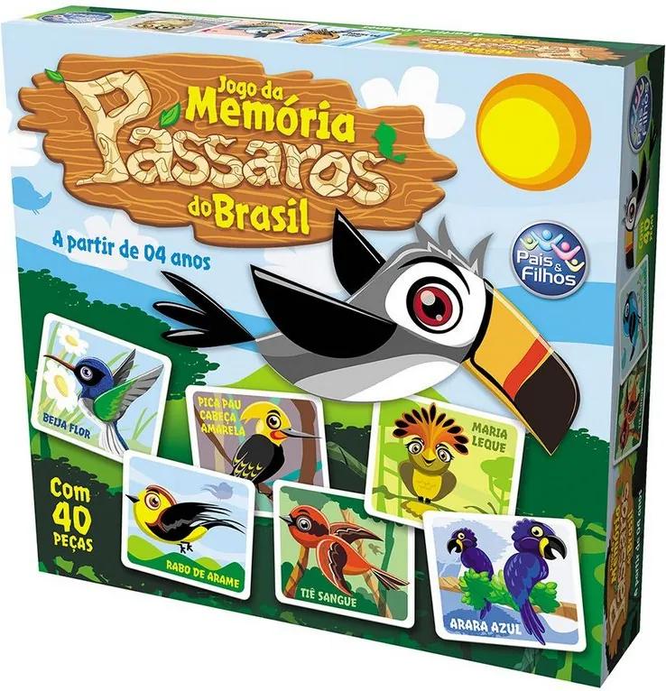 Jogo da Memória Pássaros do Brasil - Pais e Filhos