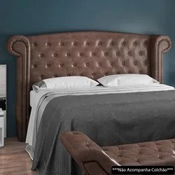 Cabeceira Cama Box King 195cm Provença e Recamier Veneto P02 Sintético