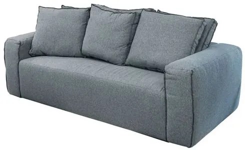 Sofa Domo 3 Lugares Estofado Linho Cinza 240cm - 73766 Sun House