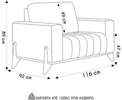 Poltrona Decorativa Sala de Estar Montez M22 Veludo Bege     - Mpozena