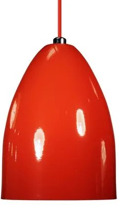 Luminária Pendente Cone de Alumínio Vermelho - Soq: E27 / Tam: 13x19cm