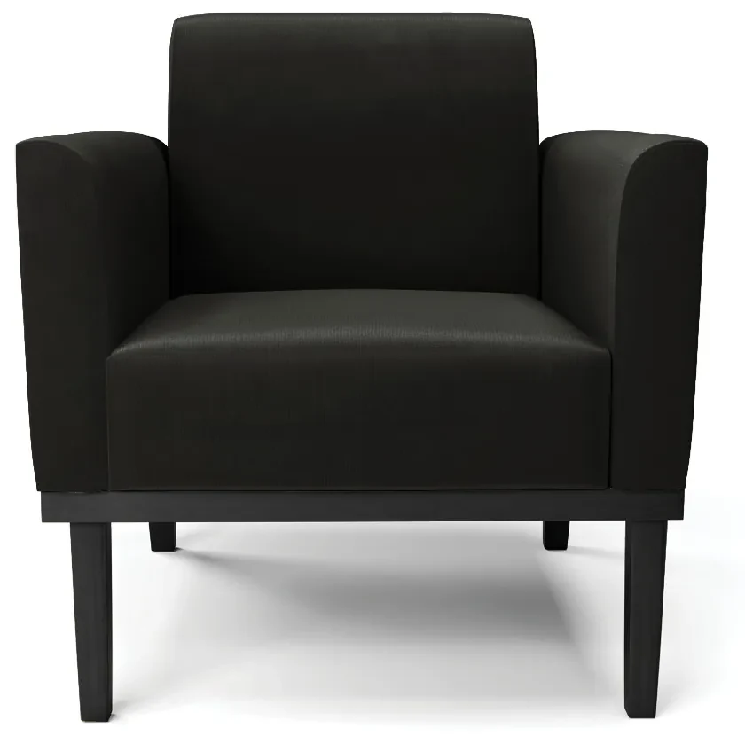 Kit 2 Poltronas Base de Madeira Fixa Preto Marisa Suede Preto D03 - D'Rossi
