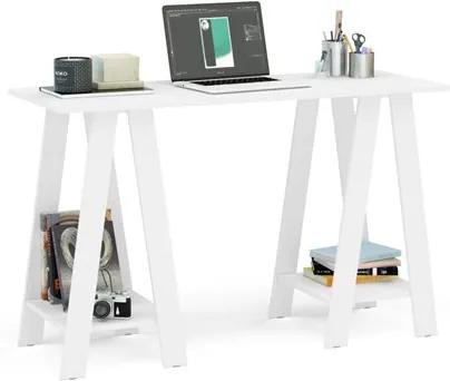 Mesa Para Computador Escrivaninha Cavalete Delta Branco - Politorno