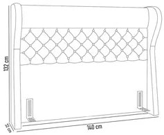 Cabeceira Cama Box Casal 140cm Trinidad P02 Sintético Caramelo - Mpoze