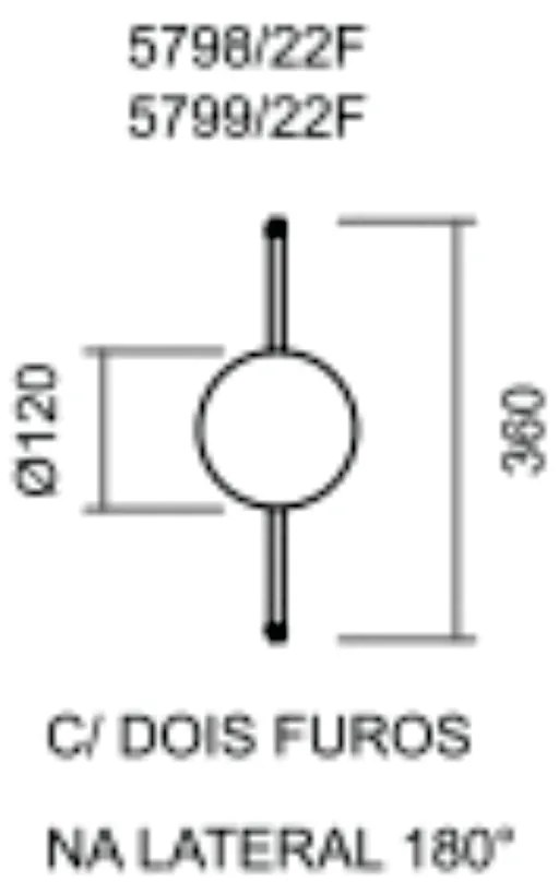 Arandela Galáxia 1Xpci Led 5W 110V Ø12X5Cm (C/ Dois Furos Na Lateral 1... (OC-M Ocre Metálico)