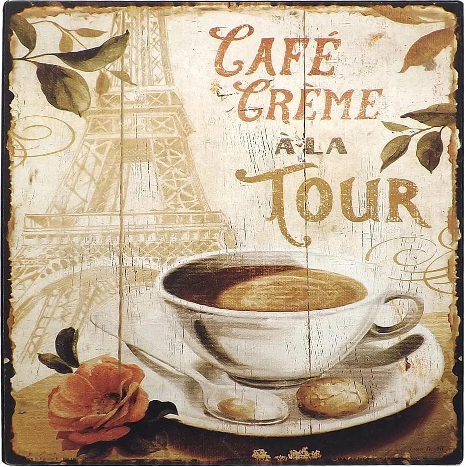 Placa de Metal Café Crème à La Tour Oldway - 25x25 cm
