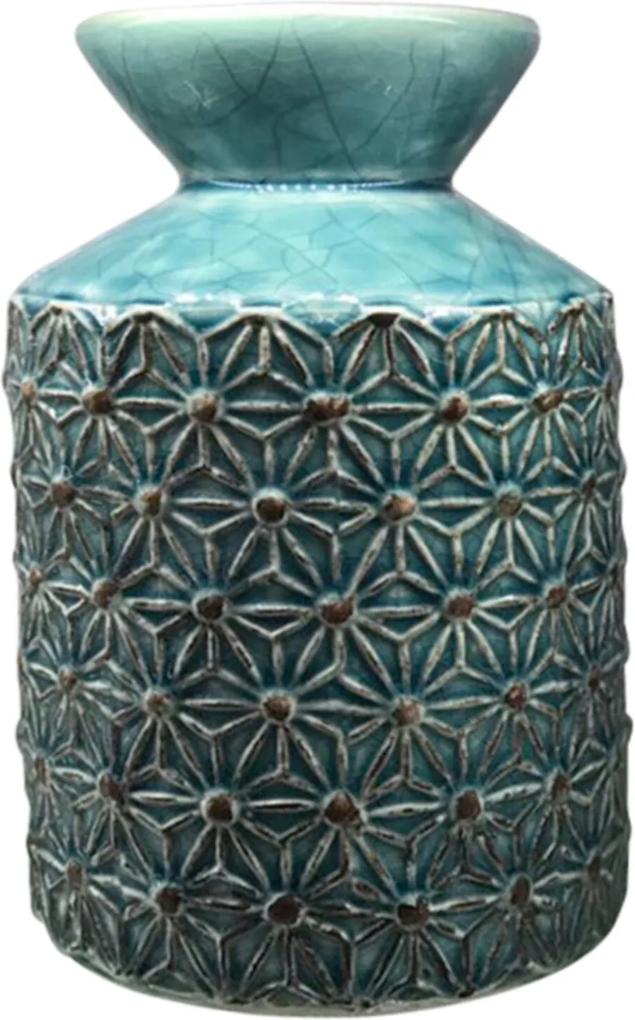 Vaso Kasa Ideia de Cerâmica Texturizado Azul