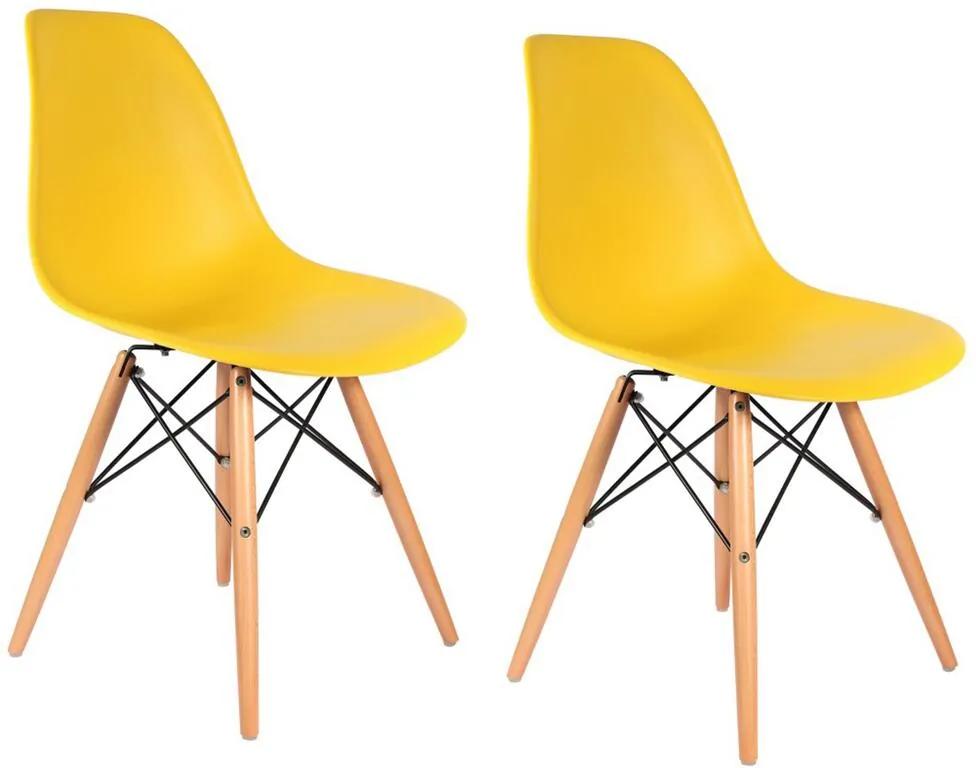 Conjunto 2 Cadeiras Eiffel Eames DSW Amarela