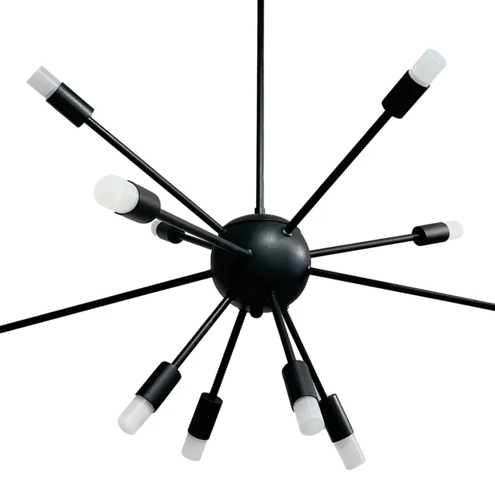 Pendente Sideral Ø73X62Cm Led 30W - Usina 19720/6 (OX-P - Onix Brilho Polido, 3000k, 110v)
