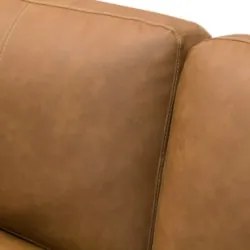 Sofá 3 Lugares Para Sala Living 240cm Bliss L08 Couro Camel  - Mpozena