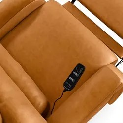 Poltrona do Papai Reclinável Kalie Power Touch Massagem FH9 PU Whisky