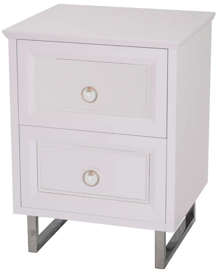 Mesa de Cabeceira New LaVille Branco  Kleiner