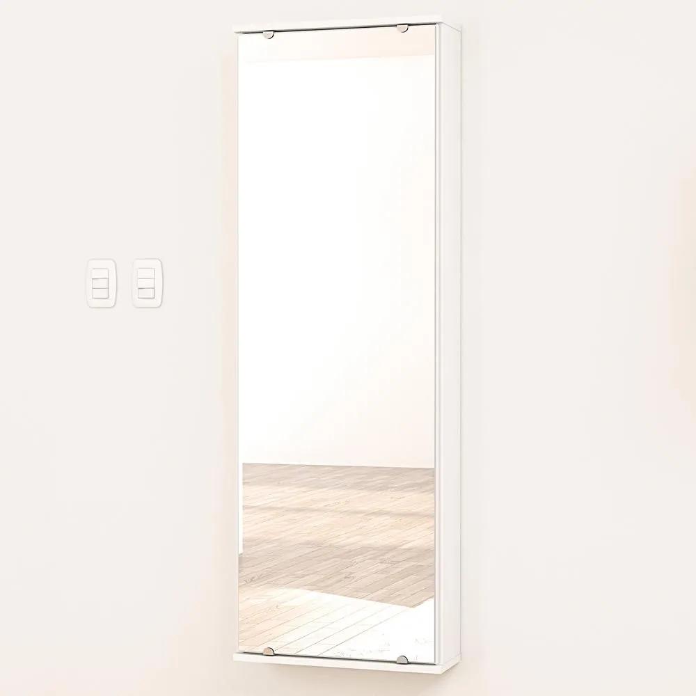 Sapateira 1 Porta Com Espelho Itajaí Branco BP - Politorno