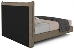 Cama Casal Flutuante Com Cabeceira 140cm Lyra S05 Linho Marrom - Mpoze