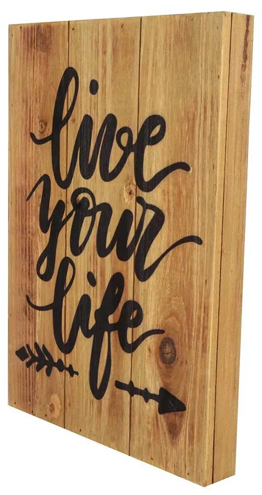 Quadro Placa de Madeira Decorativo Rustic Live Your Life