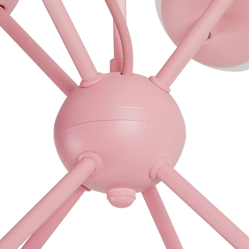 Pendente Dança Ø67X56Cm 8Xg9 / Metal E Globo Ø12Cm | Usina 16732/8 (OL-F - Verde Oliva Fosco, CLEAR)