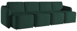 Sofá Cama Casal para Sala 356cm Polska Z08 Veludo Verde - Mpozenato