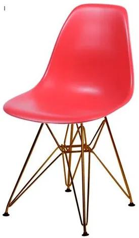 Cadeira Eames Polipropileno Vermelho Base Cobre - 45969 Sun House