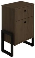 Gaveteiro Home Office 2 gavetas Estilo Industrial New Port F02 Castanh