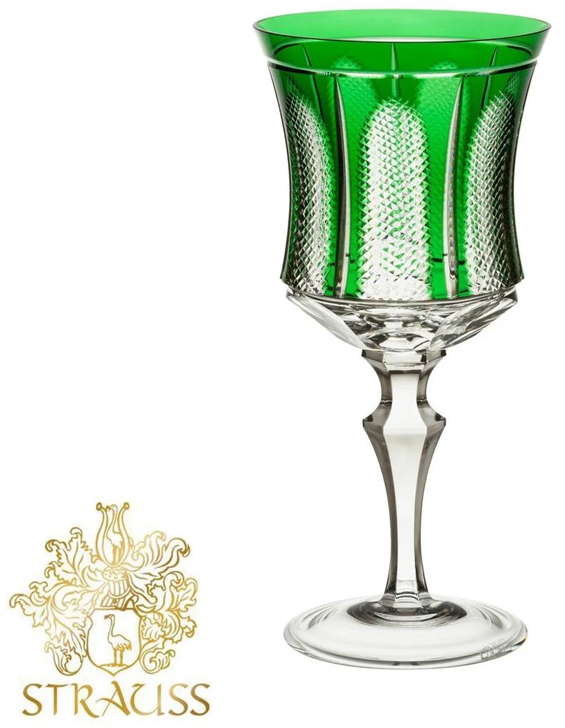 Taça de cristal Lapidado P/ Vinho Tinto - Verde Escuro  Verde Escuro