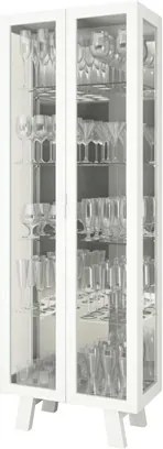Cristaleira 2 Portas de Vidro CR6000 Branco - Tecno Mobili