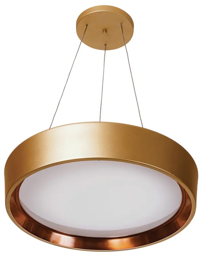 Pendente Rubi Ø63X14Cm Led 32,8W Bivolt | Usina 19061/63 (MR-T - Marrom Texturizado, 3000k)