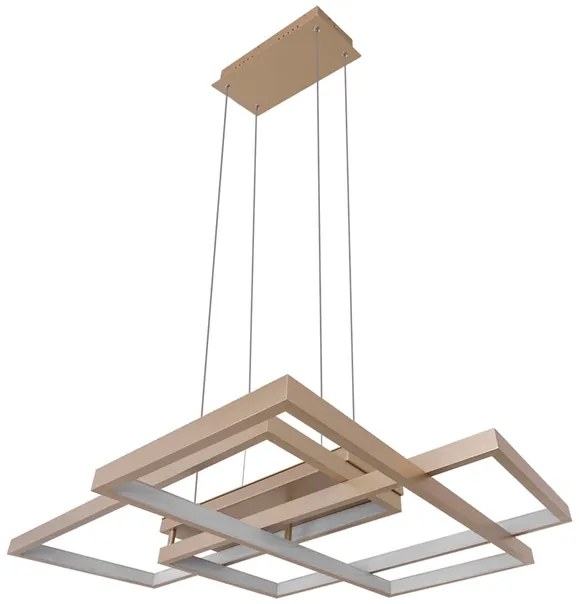 Pendente Led Metal Aluminio Champagne 73w 3000k Urbe
