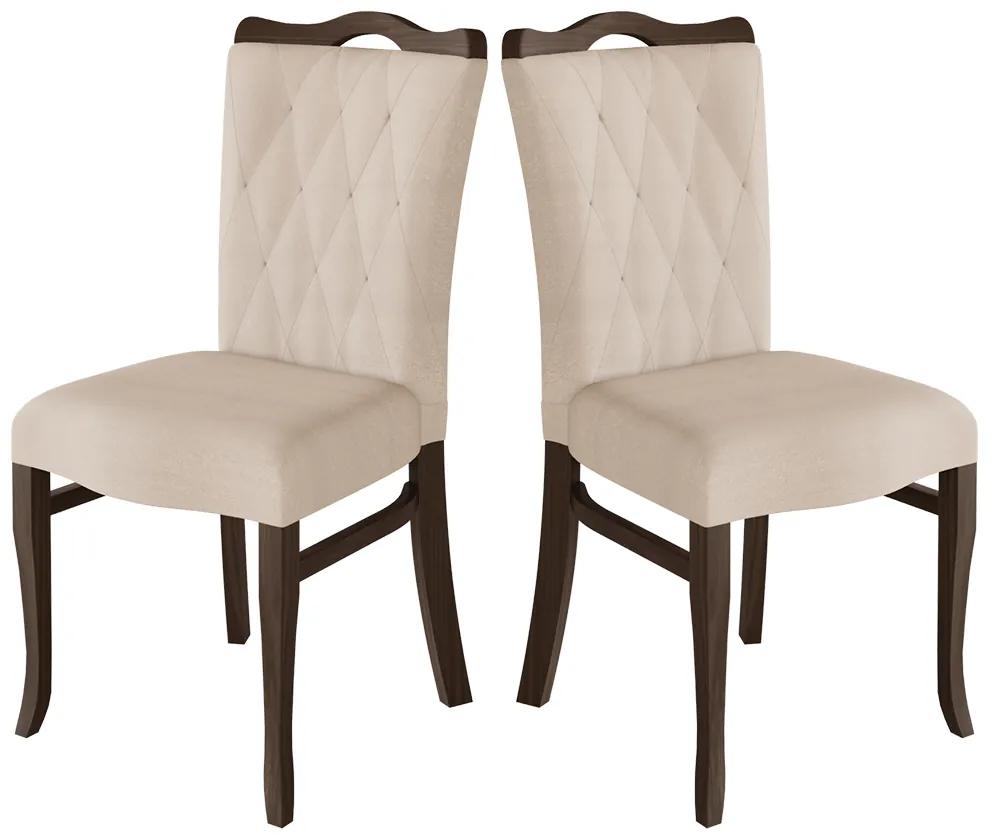 Cadeira Estofada Bianca Com Puxador Madeira Maciça (2 Unidades) Miller Interiores -