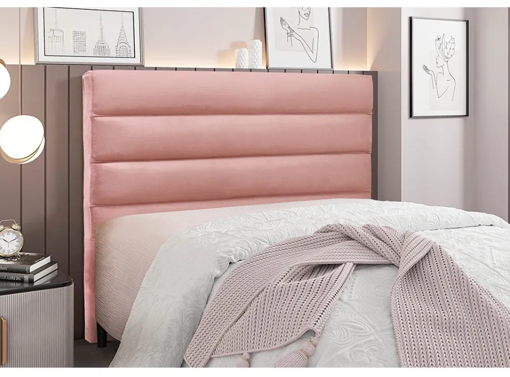 Cabeceira Cama Box Casal 140 cm Arles Veludo Rosa S04 - D'Rossi