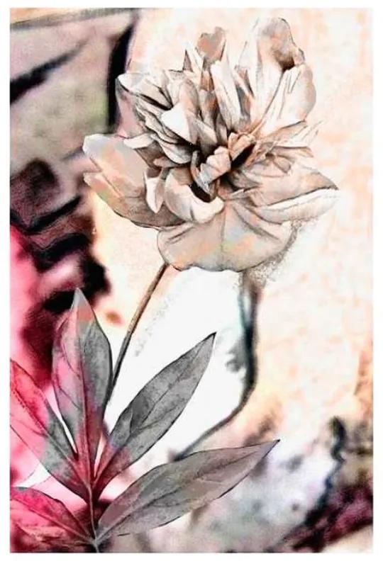 Quadro Decorativo Flores Cinza e Rosa 2 - KF 49251 40x60 (Moldura 520)
