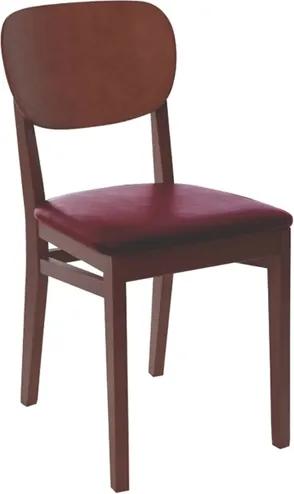 Cadeira sem braços de madeira tauari com estofado vinho e acabamento amendoa Tramontina 14203136