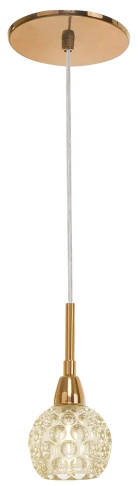 Pendente Bolinha Ø8X17Cm Metal E Vidro Cristal Ø8Cm 01Xg9 | Old Artisa... (CHAMPANHE, CLEAR (TRANSPARENTE))