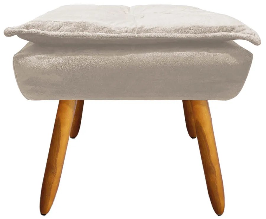 Puff Banqueta Decorativo Pé Palito Kit 2 Opala Suede Bege D03 - D'Rossi