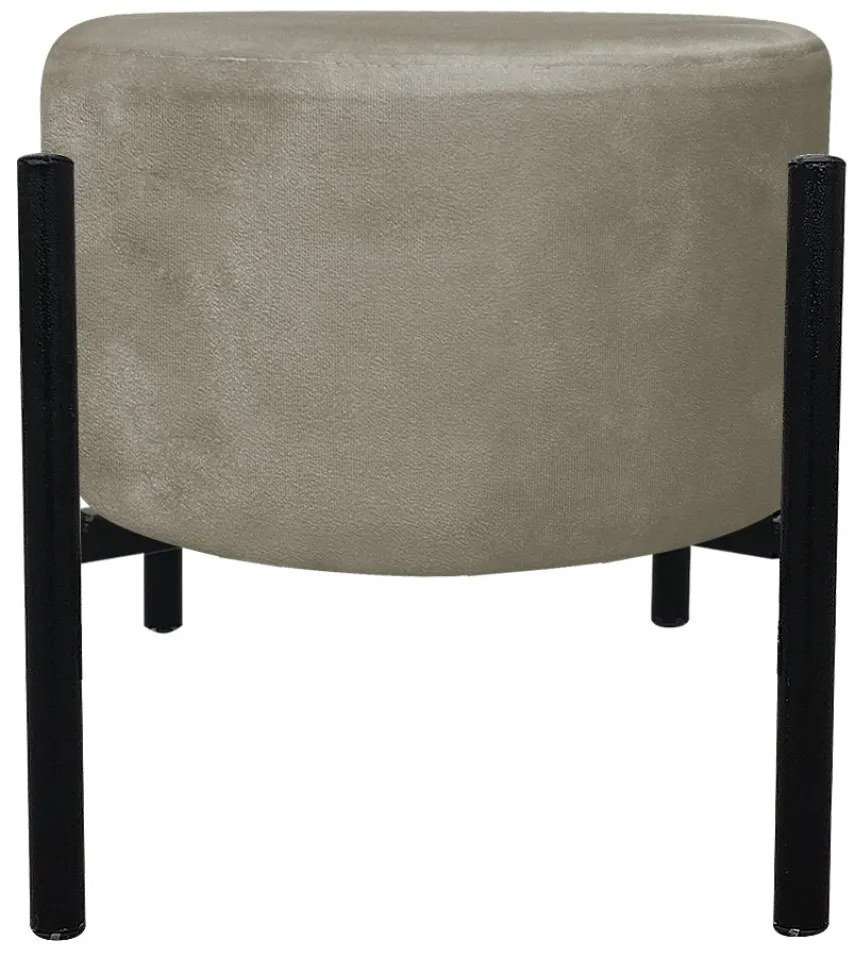 Puff Banqueta Decorativo Industrial Preto Kit 2 Iron Suede D03 - D'Rossi - Marrom Rato