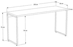 Mesa de Escritório Escrivaninha 150cm Dynamica Industrial C08 Carvalho