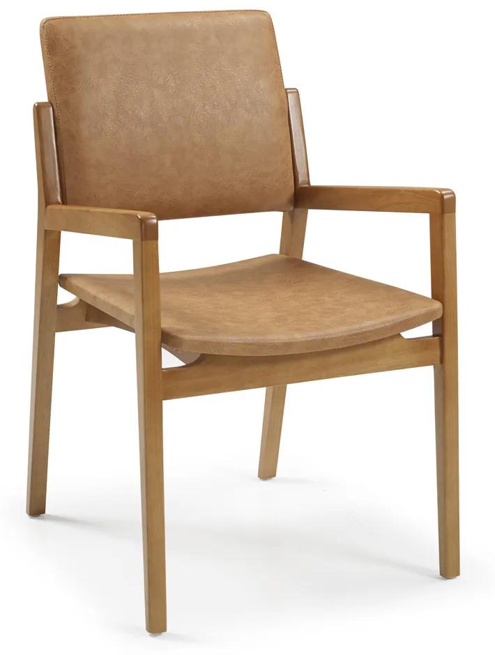 Cadeira com Braço Omero Estofada Design Anatômico Estrutura Madeira Tauari Design by Traço Sensatto Studio