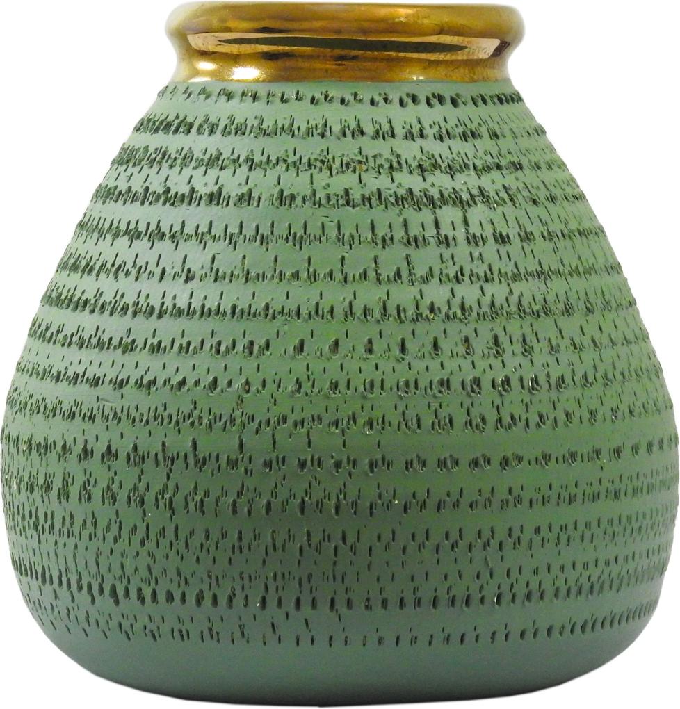 Vaso Decorativo em Cerâmica Verde - 18x20cm