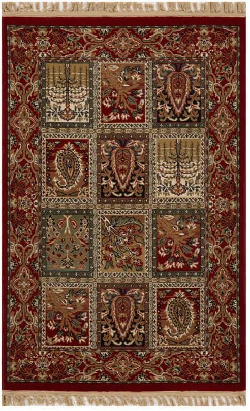 Tapete Persa Isfahan Vermelho com Detalhes - 133x190cm