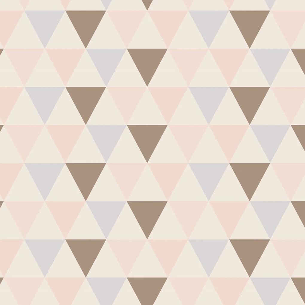 Adesivo geométrico triângulos bege marrom creme e azul