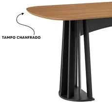 Mesa De Jantar Retangular 6 Lugares Lanna D01 Freijó/Preto Fosco - Mpo