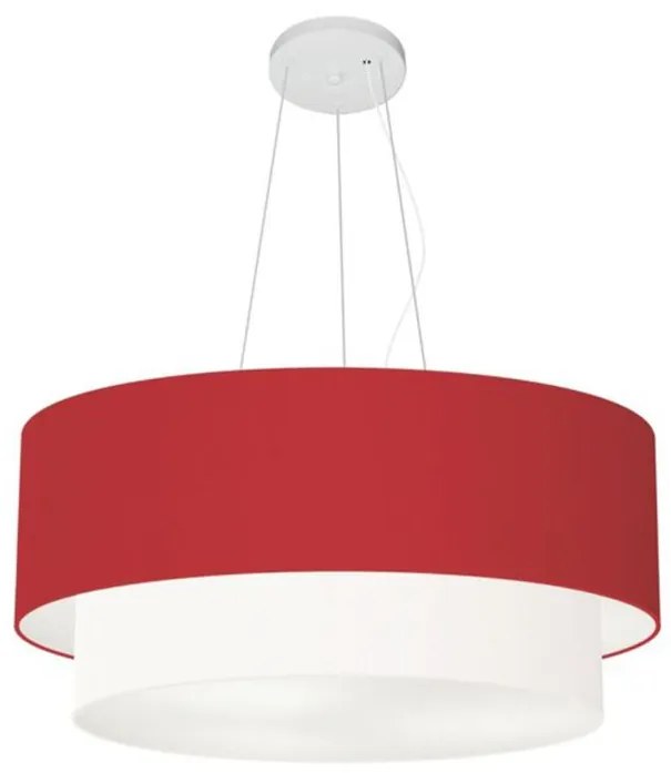 Pendente Cilíndrico Bordô e Branco MJ-4082 Para Mesa de Jantar e Estar